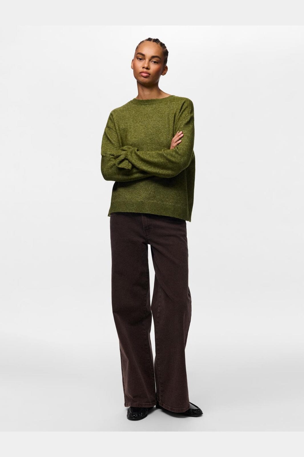 Pieces - Pcsally Rev Frill Cardigan Knit - 5087256 Sphagnum Melange