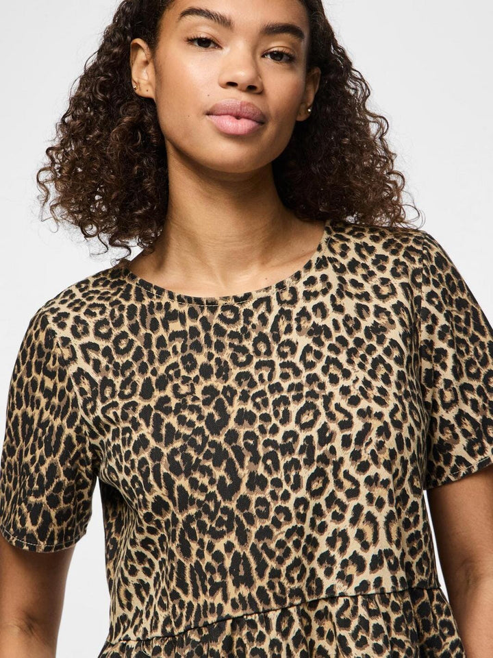 Pieces - Pcsalume Ss Denim Dress - 4771965 White Pepper Leo