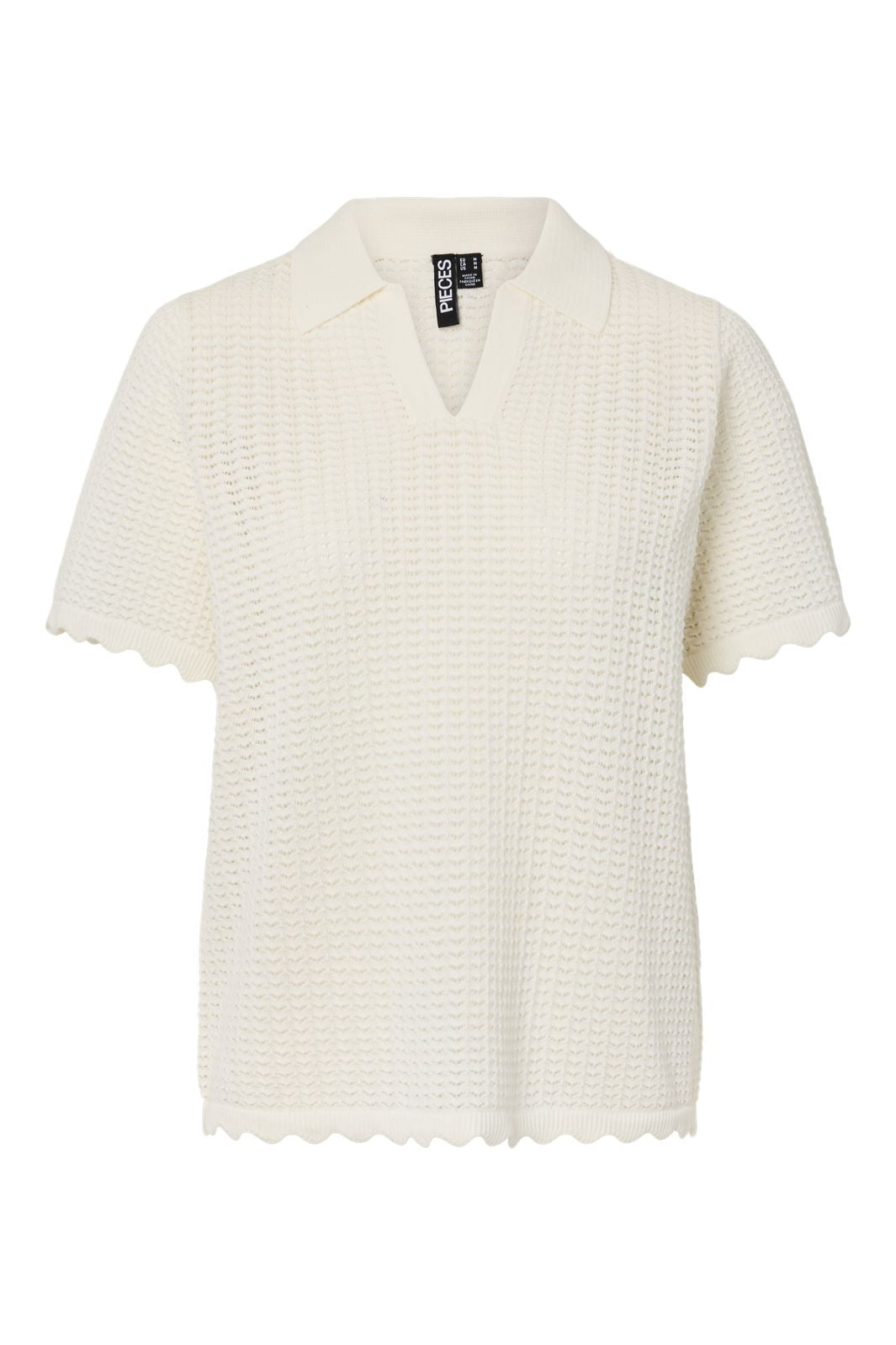 Pieces - Pcscout Ss Polo Knit Msa - 4945902 Cloud Dancer