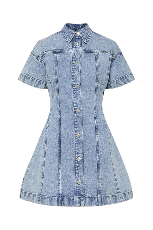 Pieces - Pcsilke A-Shape Denim Dress - 4687802 Light Blue Denim