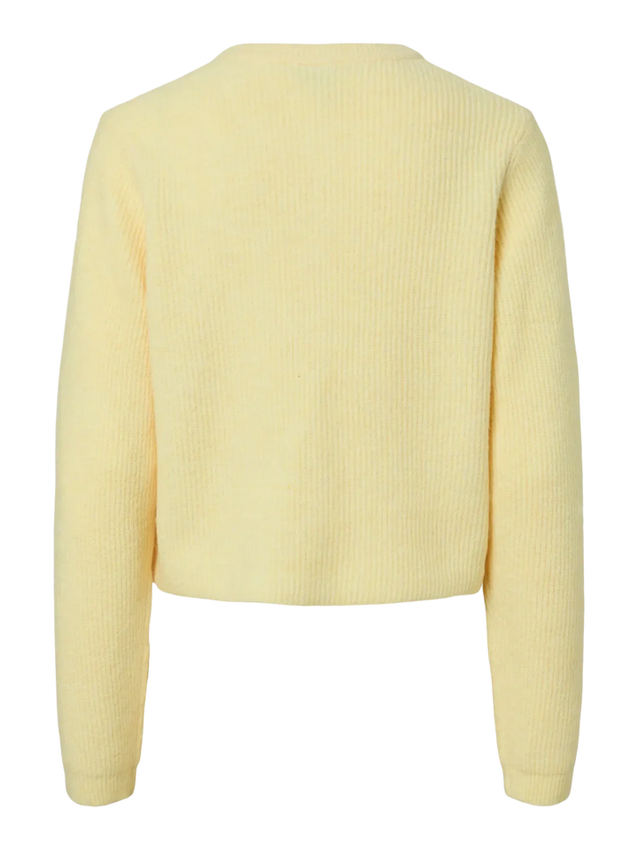 Pieces - Pcsilly Ls O-Neck Knit Cardigan - 4963881 Pale Banana Melange Cardigans 
