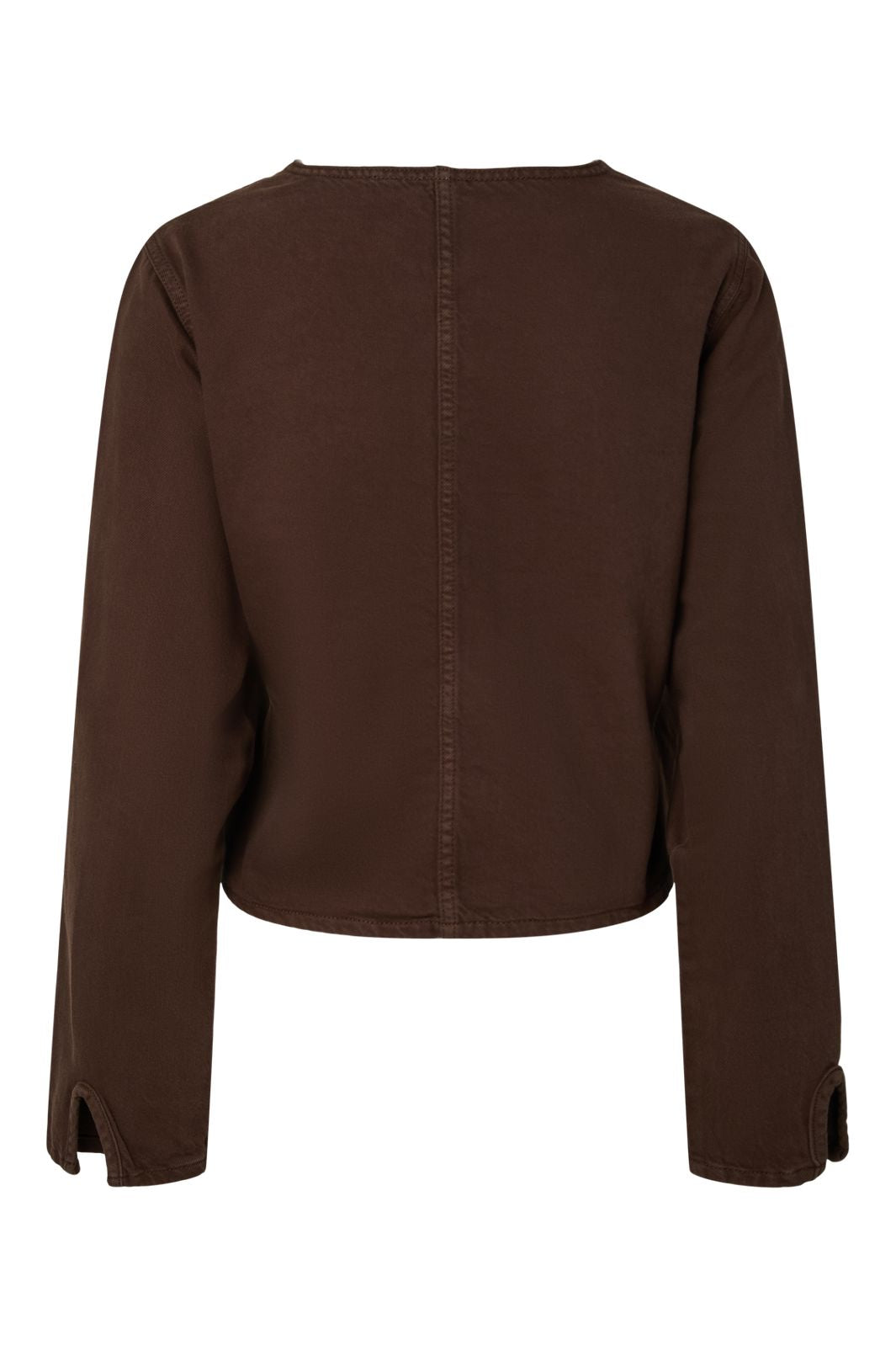 Pieces - Pcsilvia Ls Wrap Shirt - 5190497 Hot Fudge