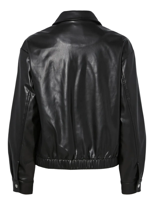 Pieces - Pcvera Bomber Jacket Wb Pu - 4899413 Black Jakker 