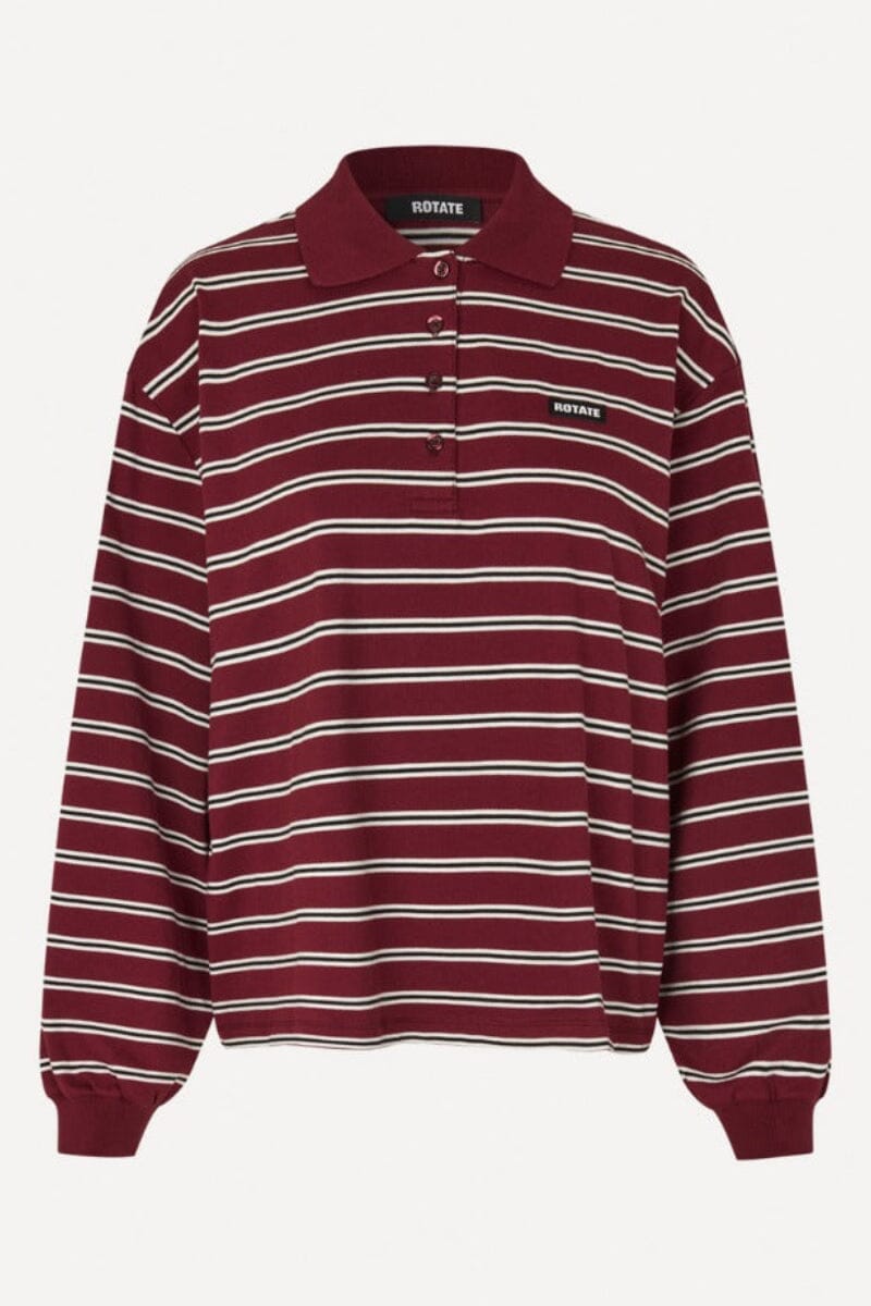 Rotate - Pique Longsleeve Polo 1160032934 - 2934 Zinfandel Comb. Bluser 