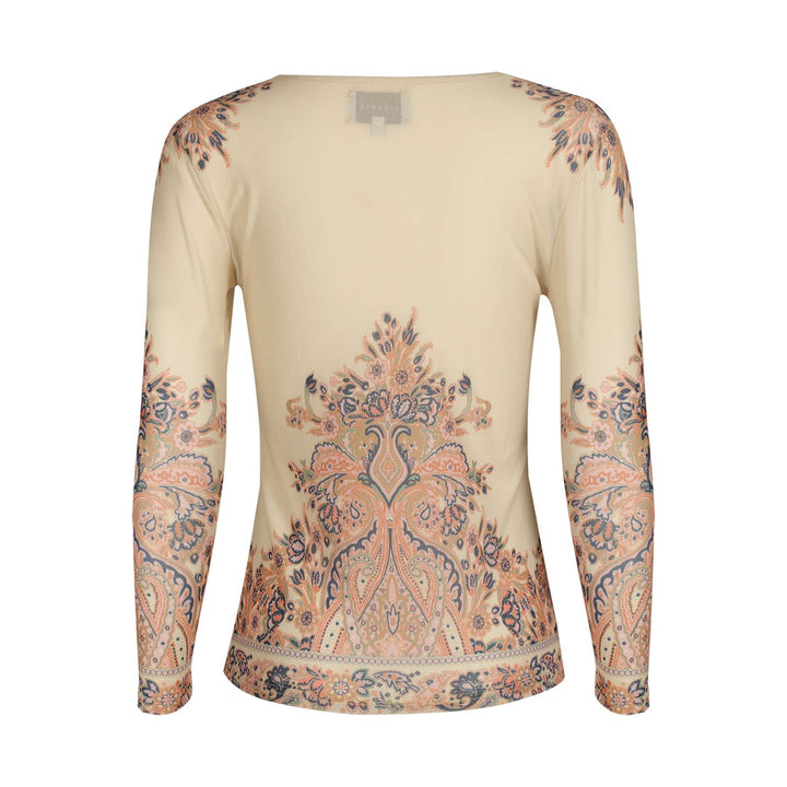 Liberte - Mesh Ls Tshirt 22065 - Creme Paisley