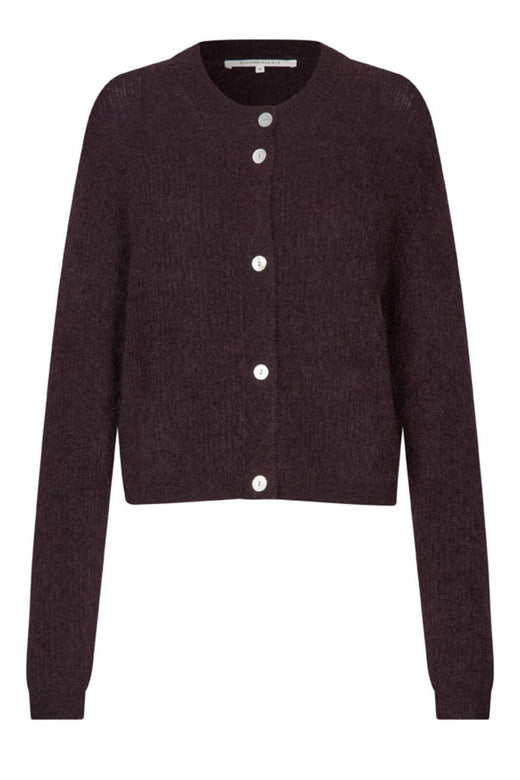 Second Female - Andrea Knit Rib LS Cardigan 60126 - 6021 Chocolate Plum