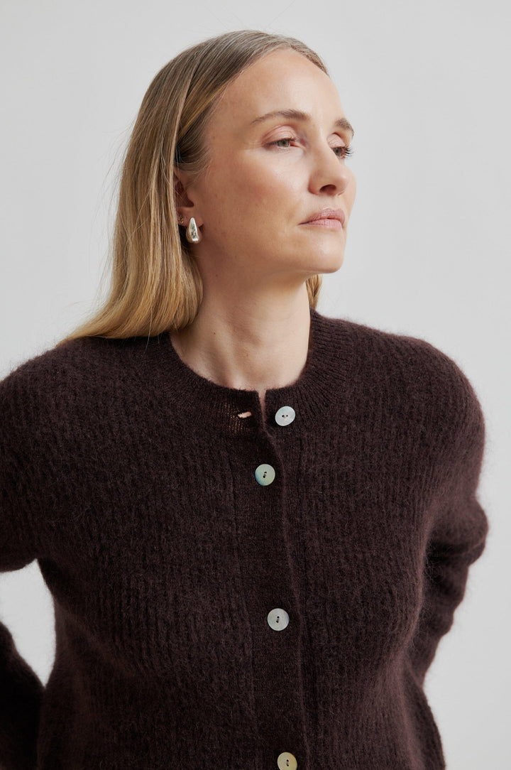 Second Female - Andrea Knit Rib LS Cardigan 60126 - 6156 Demitasse Cardigans 