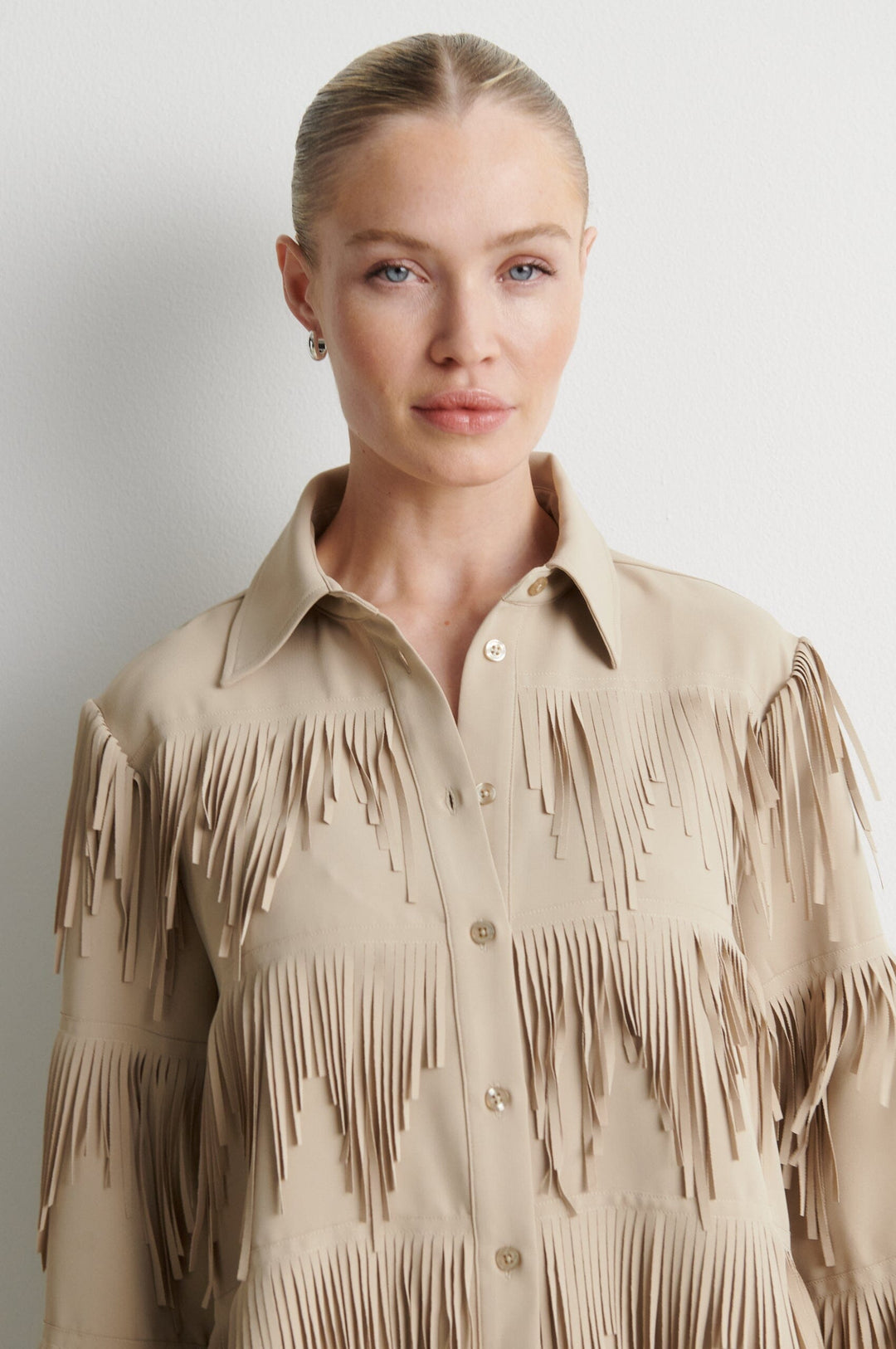 Second Female - Dancing Cropped Shirt 60230 - 6004 Chinchilla Skjorter 