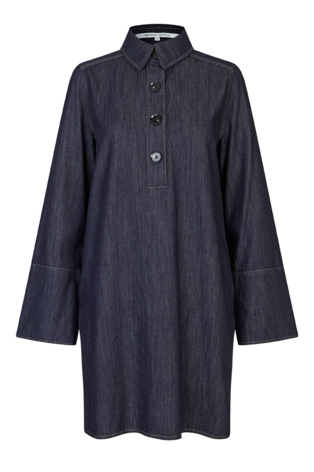 Second Female - Dera Denim Tunic Dress 60095 - 5998 Dark blue denim