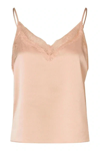 Second Female - Glimps Lace Strap Top 61196 - 3077 Cream Tan Toppe 