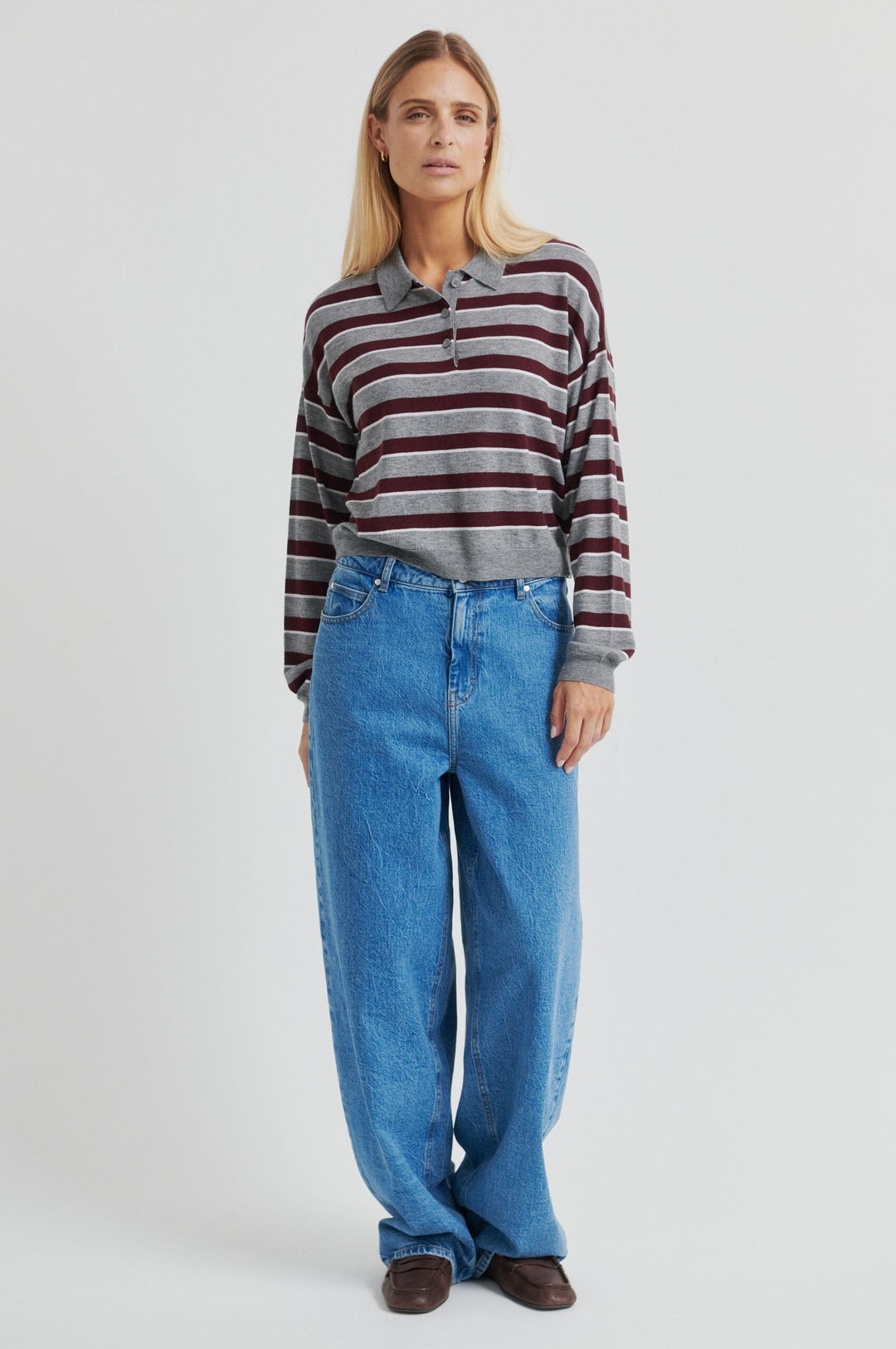 Second Female - Miley Knit Collar 60411 - 6148 Fudge Bluser 