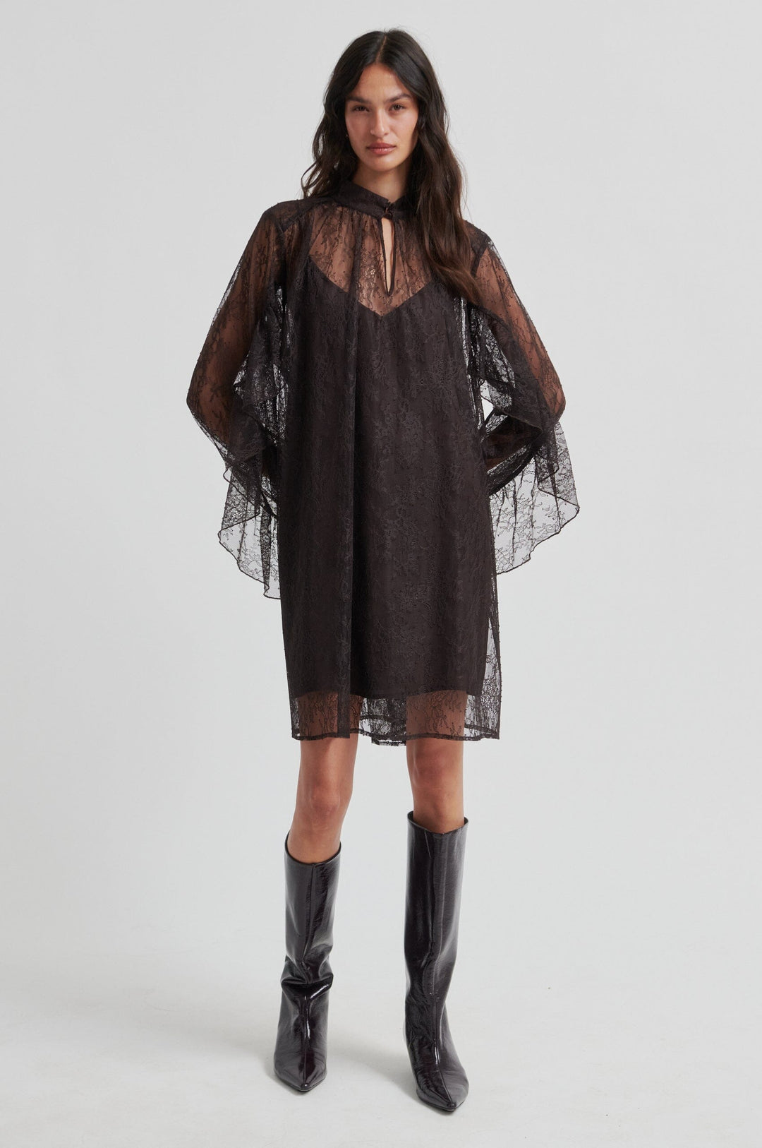Second Female - Sybell Lace Dress 60508 - 6150 Chocolate Torte Kjoler 