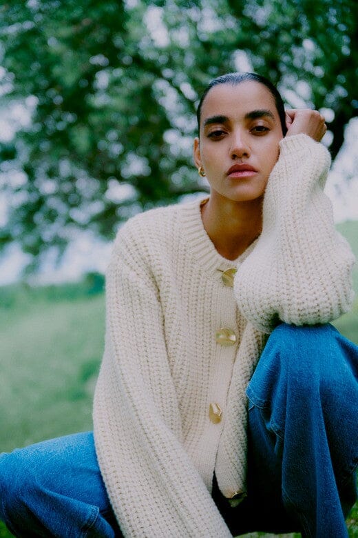 Second Female - Ulrikke Knit Cardigan 60463 - 0512 Soft Beige Cardigans 