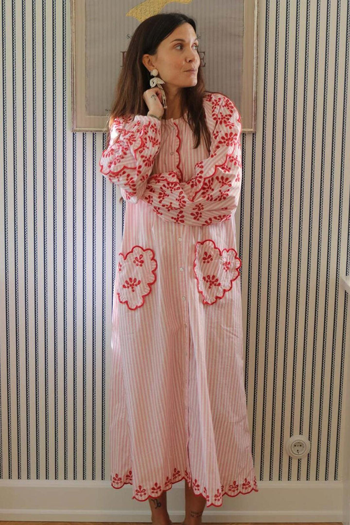 Sissel Edelbo - Elin Dress SE 2101 - Red Stripes Kjoler 