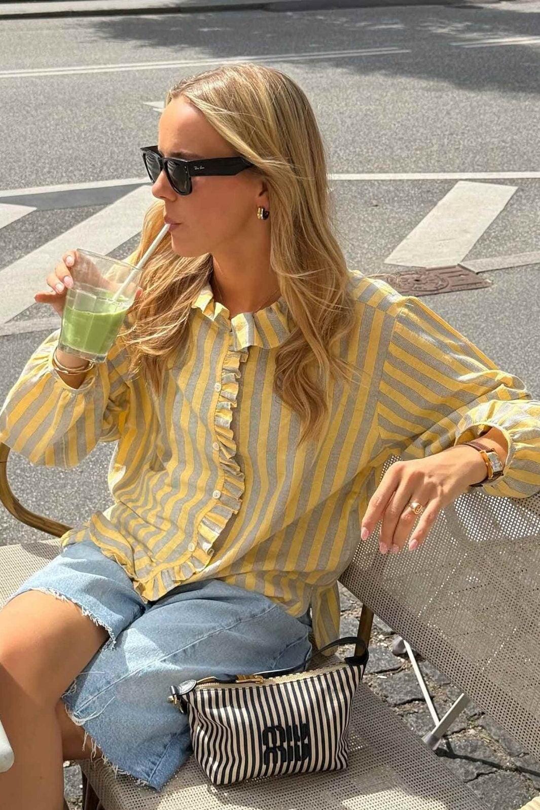 Sissel Edelbo - Mirelle Shirt SE 1782 - Yellow Stripes Skjorter 