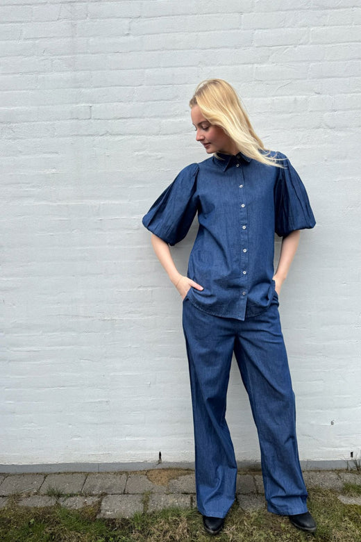 Sisters Point - Ella-Sh75 19716 - 940 - D. Blue Denim Skjorter 