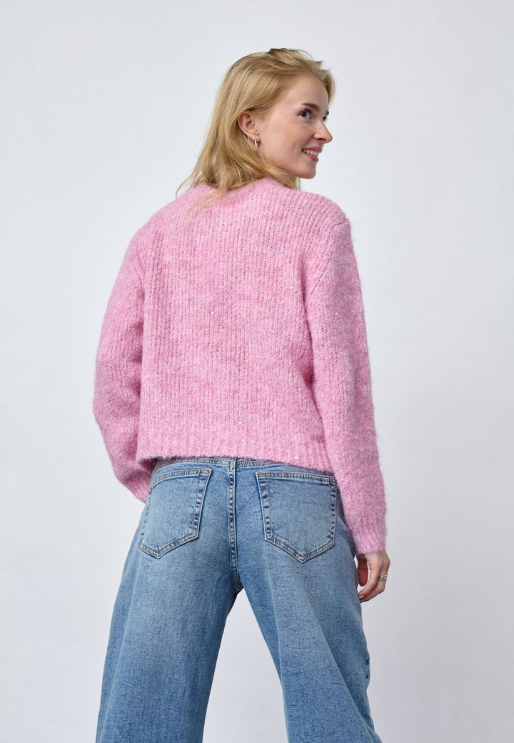 Sisters Point - Lessie-Pu 20157 - 586 - Rose Glitter Strikbluser 