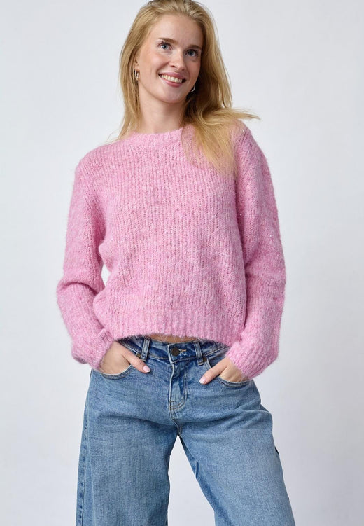 Sisters Point - Lessie-Pu 20157 - 586 - Rose Glitter Strikbluser 