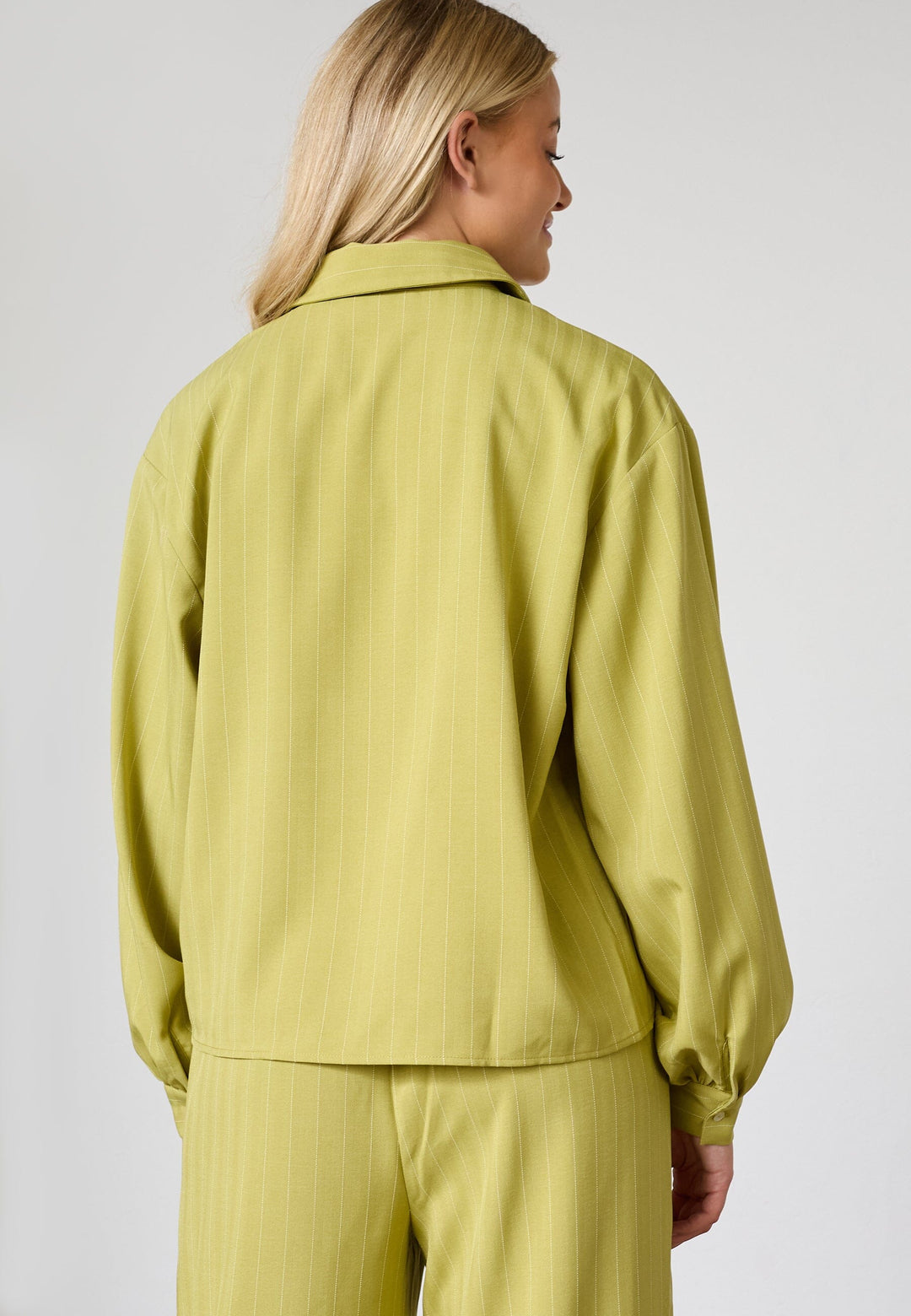 Sisters Point - Verina-Sh3 19504 - 330 - Lime Pinstripe Skjorter 