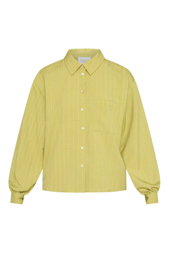 Sisters Point - Verina-Sh3 19504 - 330 - Lime Pinstripe Skjorter 