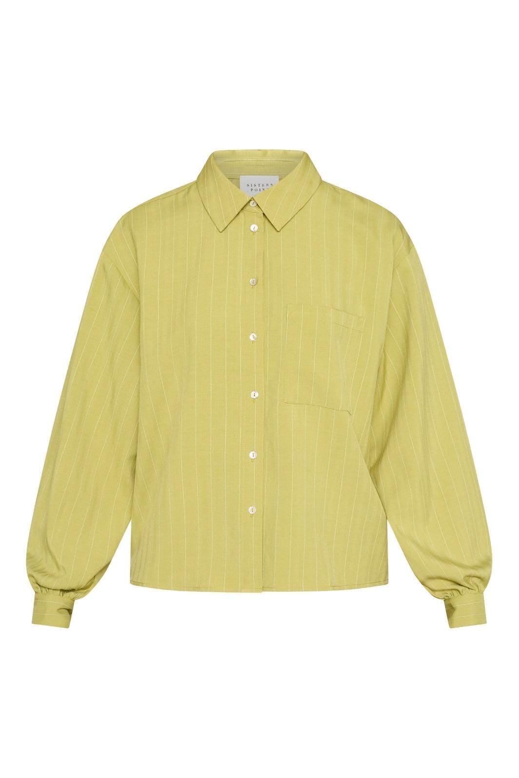 Sisters Point - Verina-Sh3 19504 - 330 - Lime Pinstripe Skjorter 