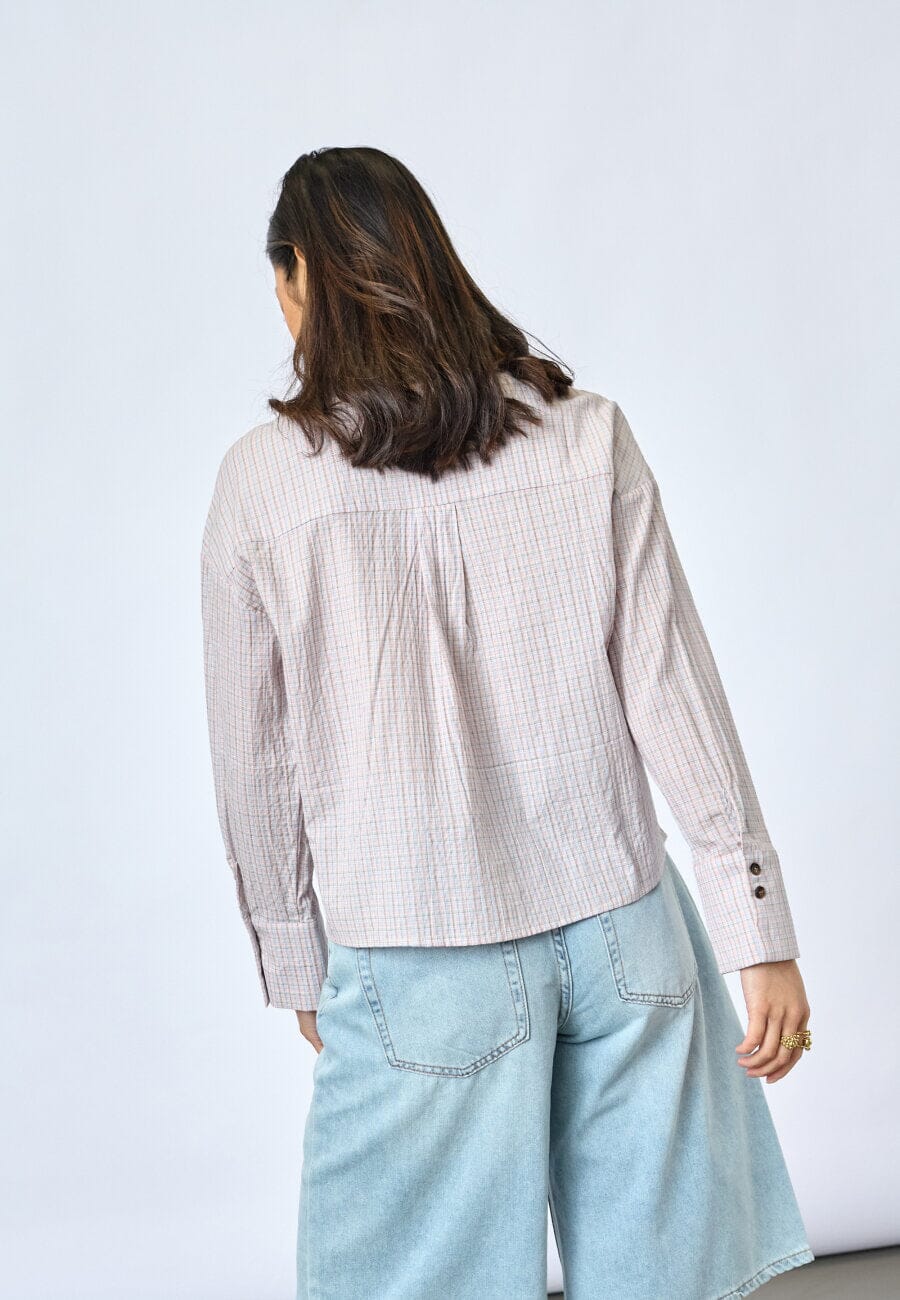 Sisters Point - Vibeke-Sh 19967 - 840 - Soft Rose Check Skjorter 