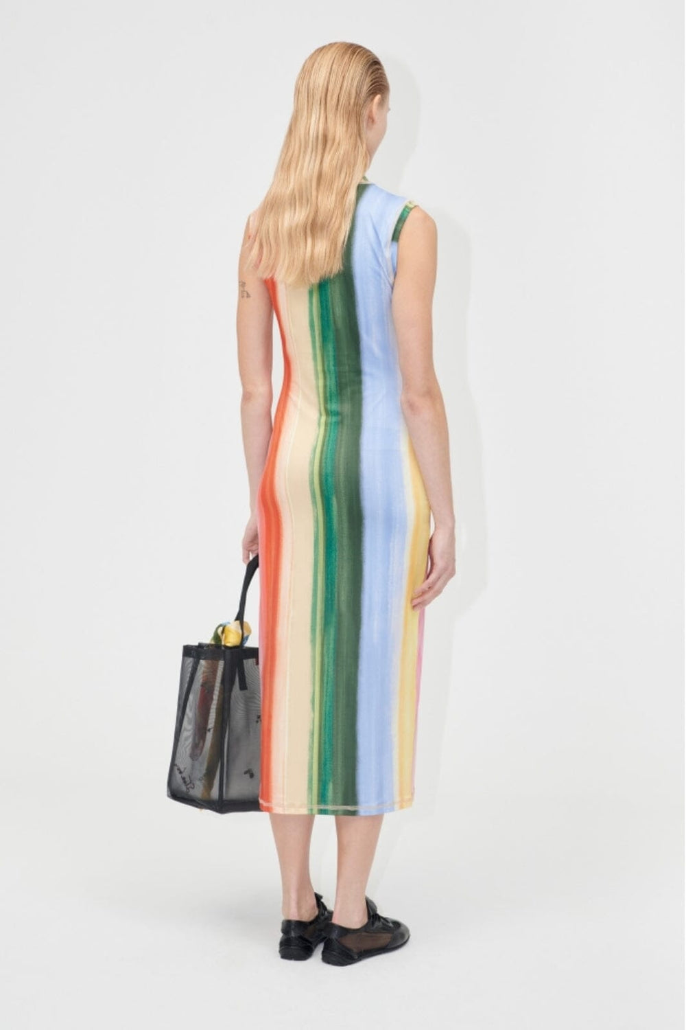 Stine Goya - 2244 Stocking Jersey, Elastic Tank Crewneck Dresssg-pf25-d104-2244 - Rainbow Hue