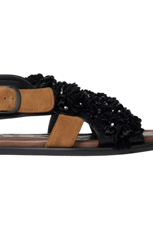 Stine Goya - 2402 Cross Strap Sandal, Grosgrain Cross Strap Sandalsg-pf25-f041-2402 - Black