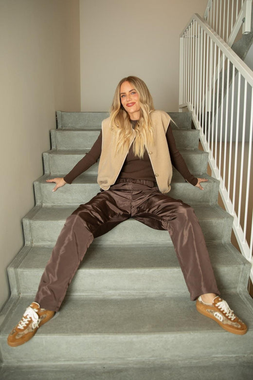 Valentin Studio - Fluffy Vest 167485 - 213 - Sand Frakker 