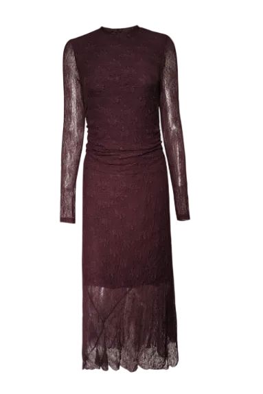 Valentin Studio - Lace Dress Ch162968e - Burgundy Kjoler 