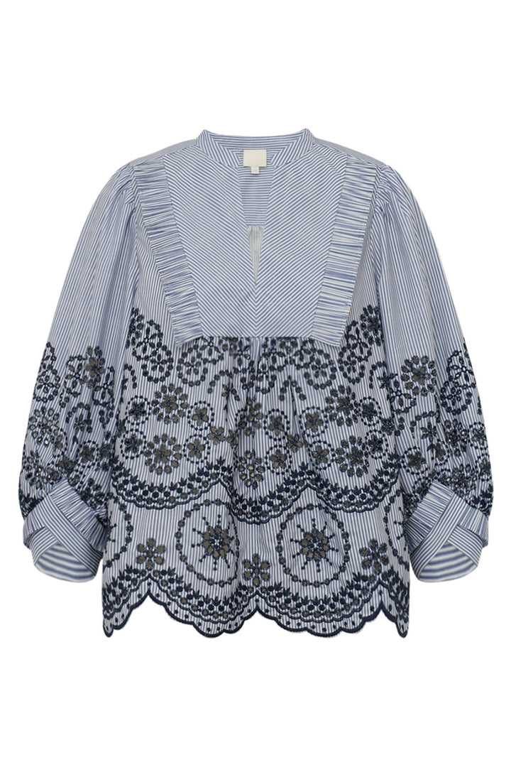 Gossia - Meego Cao Blouse G2848 - Blue Stripes