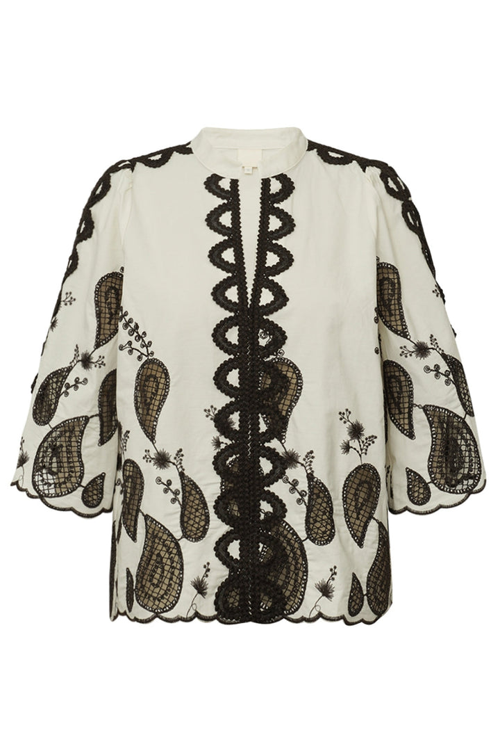 Gossia - Miraago Blouse G2843 - Creme - Brown