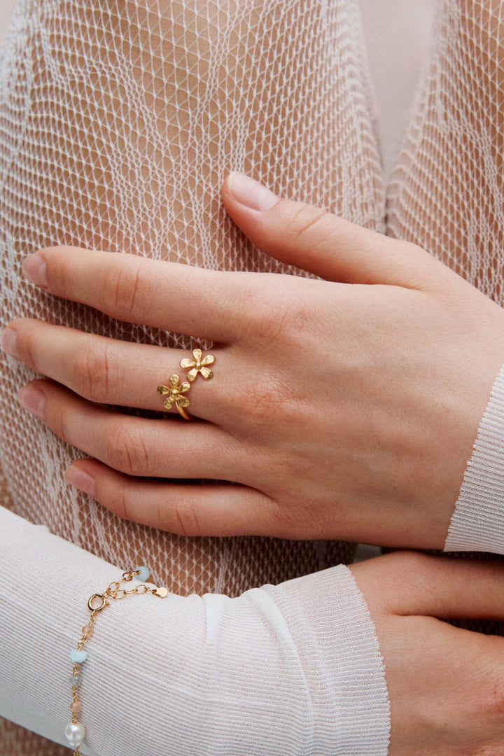 Pernille Corydon - Wild Poppy Ring r-364-gp