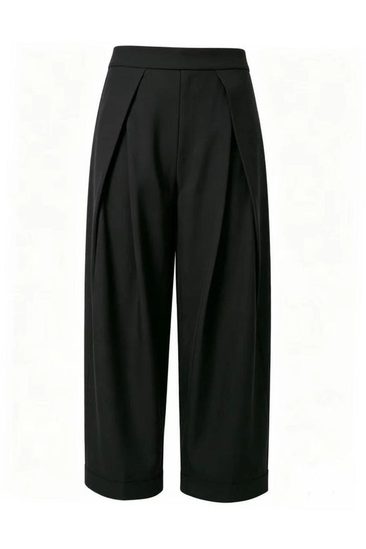 Valentin Studio - Suit Wide Pants Ch155993d - Solid Black Bukser 