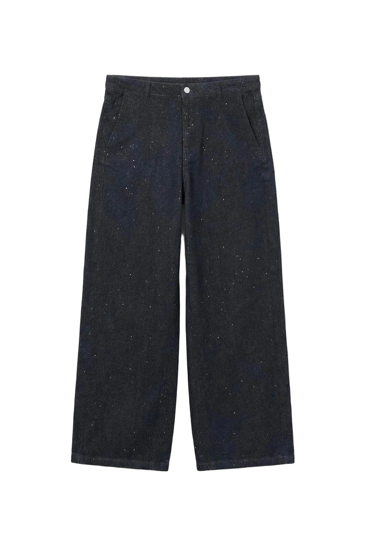 Vero Moda - Vmelin Mr Tapered Wide Glitter Jeans - 5112613 Dark Blue Denim Rinse Yo3136