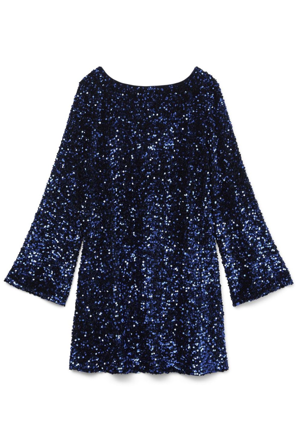 Vero Moda - Vmlaila Ls Sequin Bow Dress - 4681341 Midnight Blue