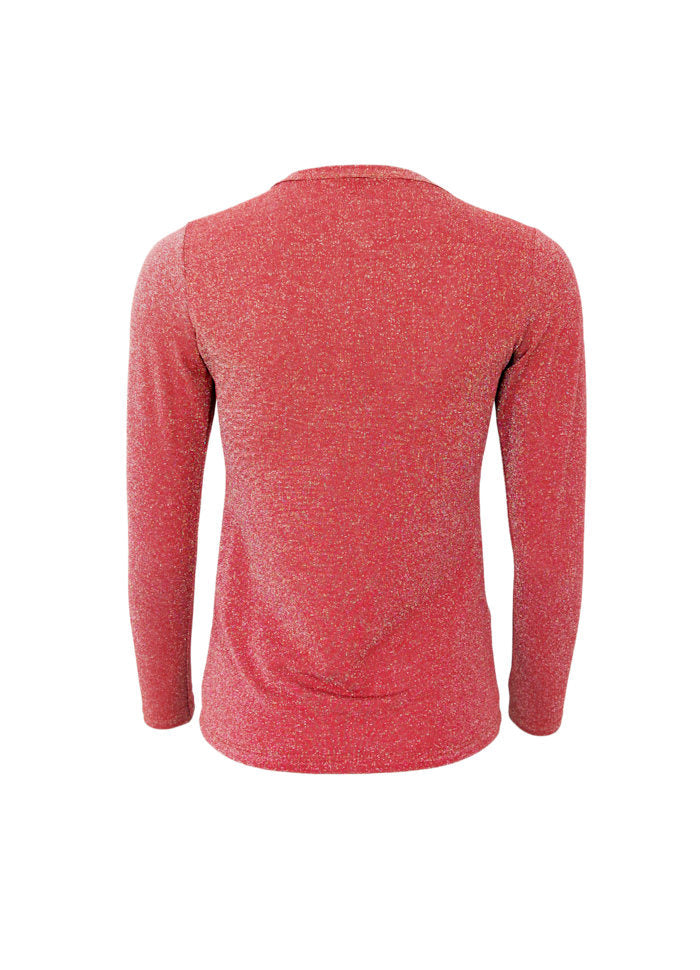 Black Colour - Bcfaye Lurex Blouse 3739 - Shirts - Coral Red