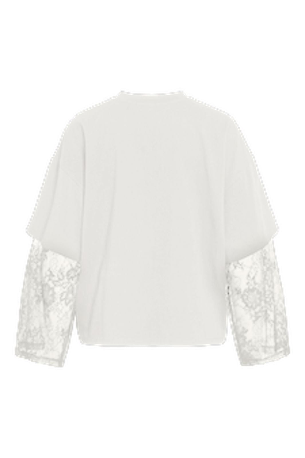 Vila - Viabia L/S Lace Sleeve T-Shirt - 5143647 Cloud Dancer
