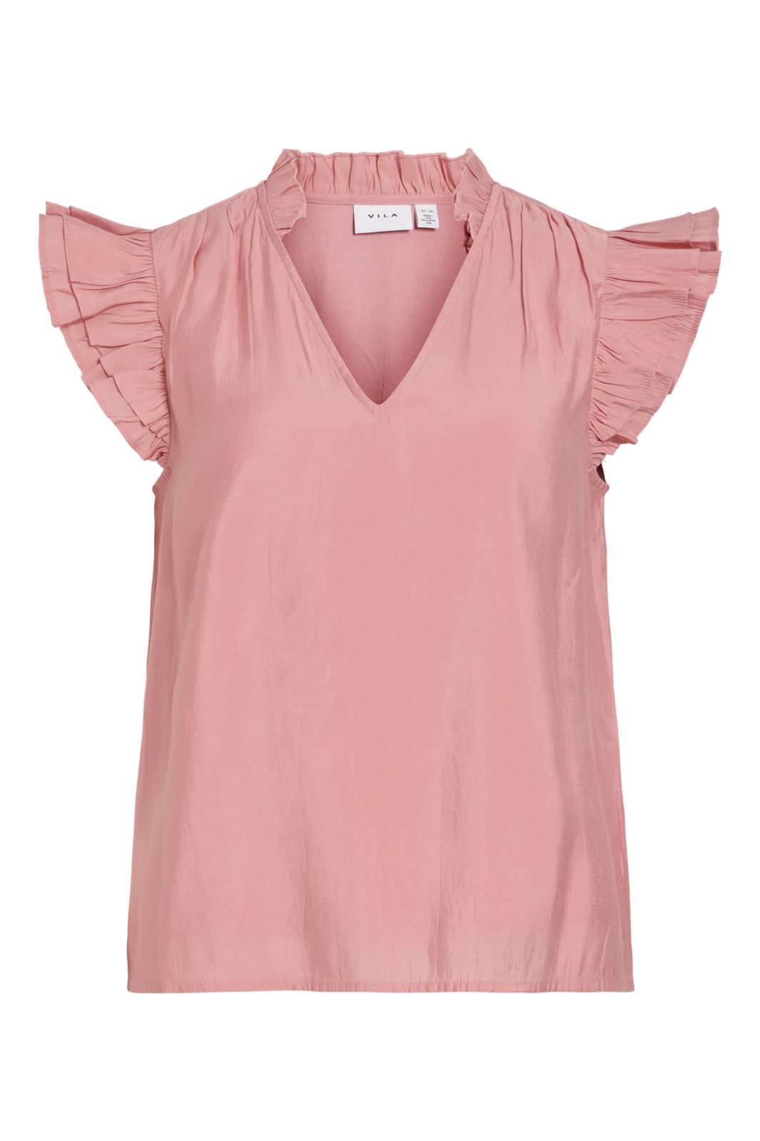 Vila - Vianu S/L V-Neck Top/Rn - 5037894 Mauveglow