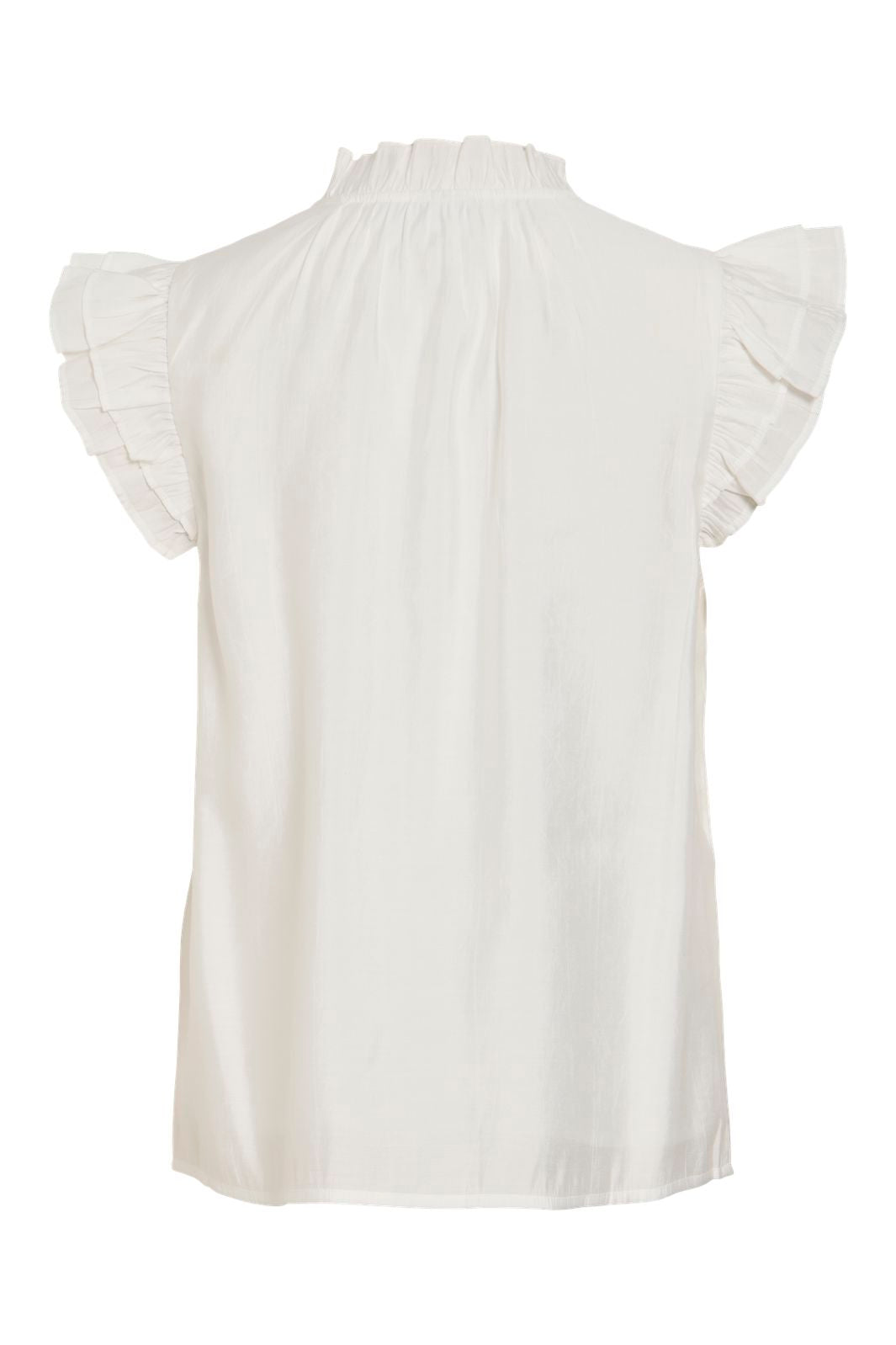 Vila - Vianu S/L V-Neck Top/Rn - 5037895 Snow White