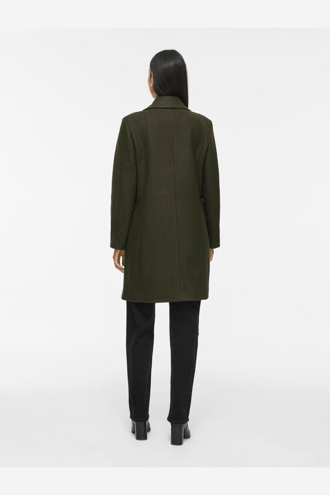 Vila - Viclaudia Button Coat - 5020749 Forest Night Melange