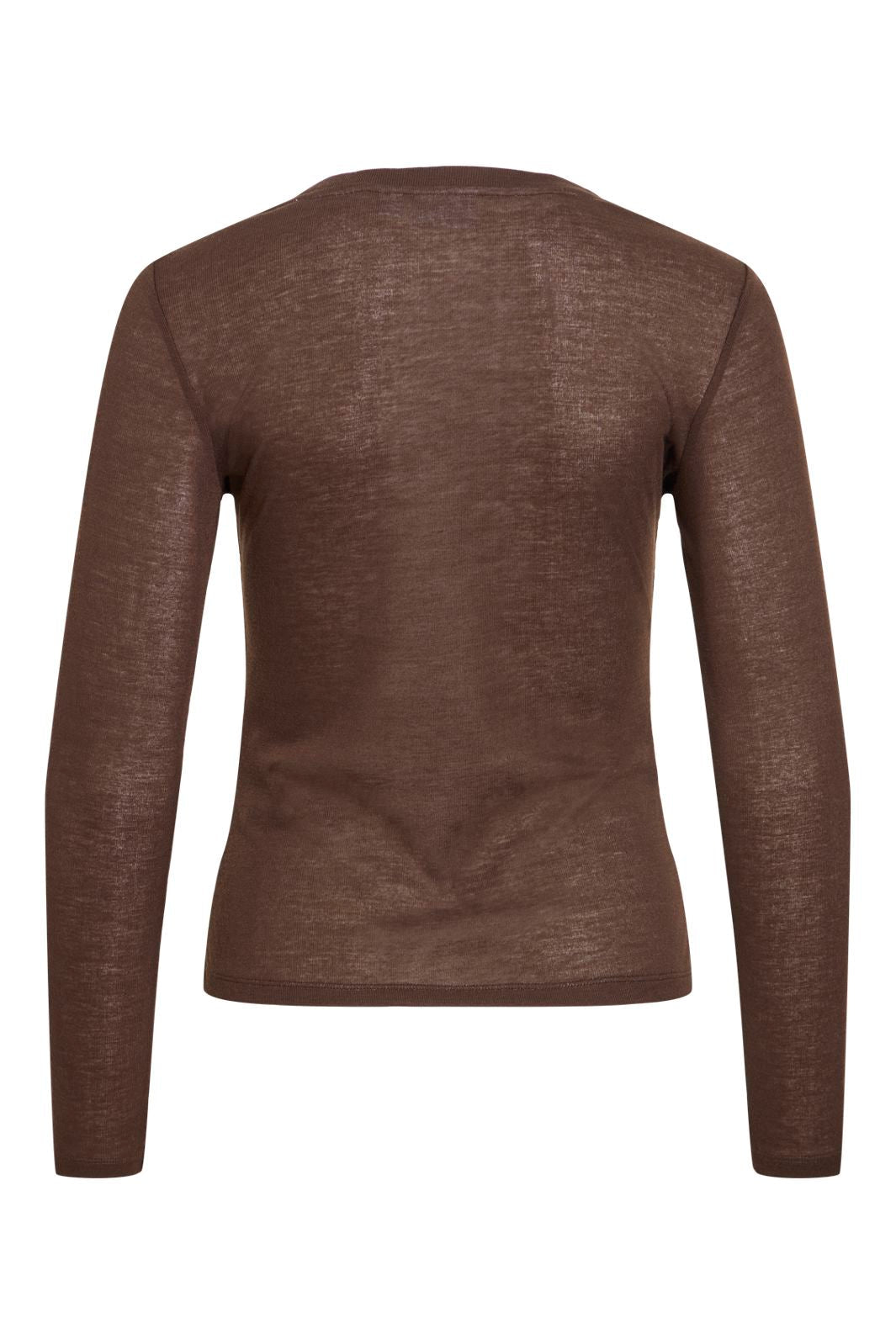 Vila - Vielianne O-Neck L/S Top - 5234167 Coffee Bean Snow White
