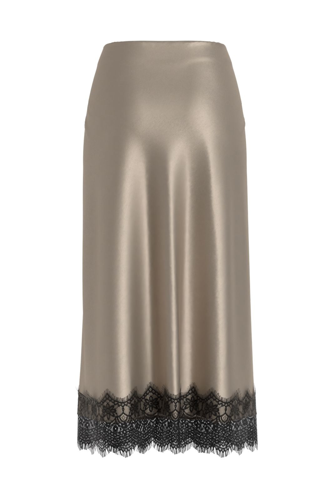 Vila - Viellette Ankle Lace Skirt - 5085043 Cement Black Lace