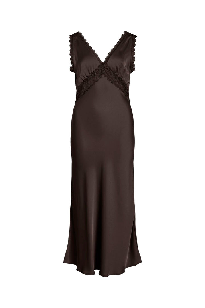Vila - Viemily S/L Midi Dress - 5163911 Coffee Bean