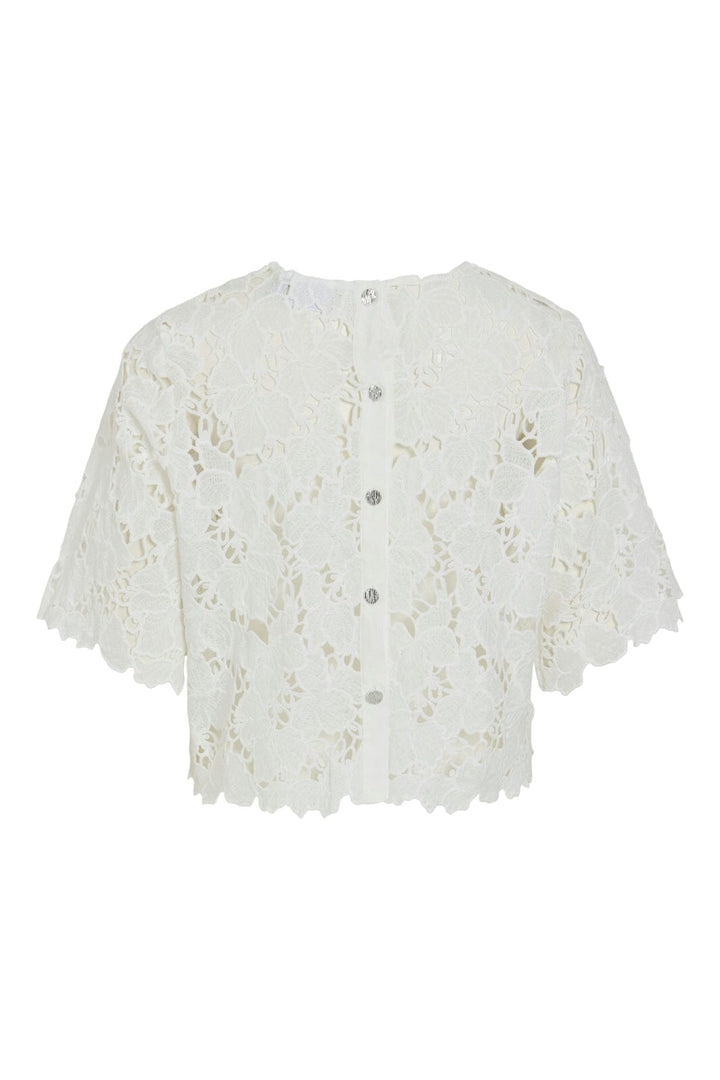 Vila - Vihylde 2/4 Lace Shirt - 4907607 Cloud Dancer Skjorter 