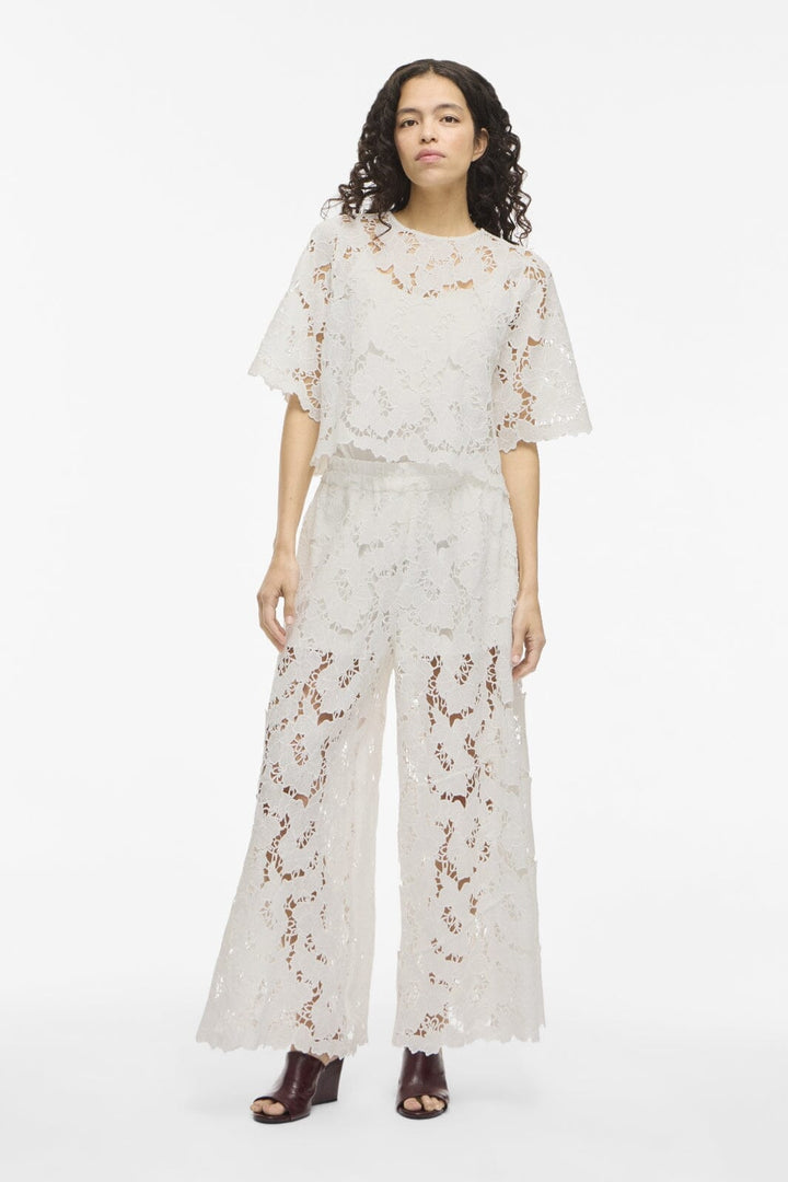 Vila - Vihylde Lace Pants - 4907608 Cloud Dancer Bukser 