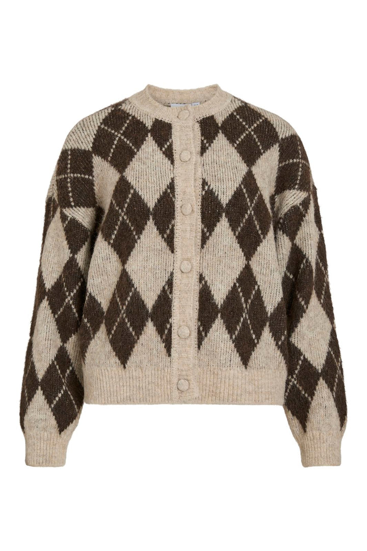 Vila - Vikarley L/S Button Detail Cardigan - 5102144 Natural Melange Falcon