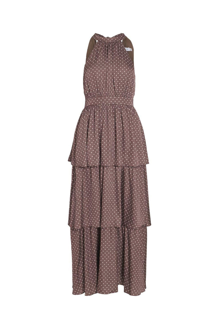 Vila - Vikimmie Halterneck Ankle Dress/Dc/Ka - 4999019 Shaved Chocolate Dots Kjoler 