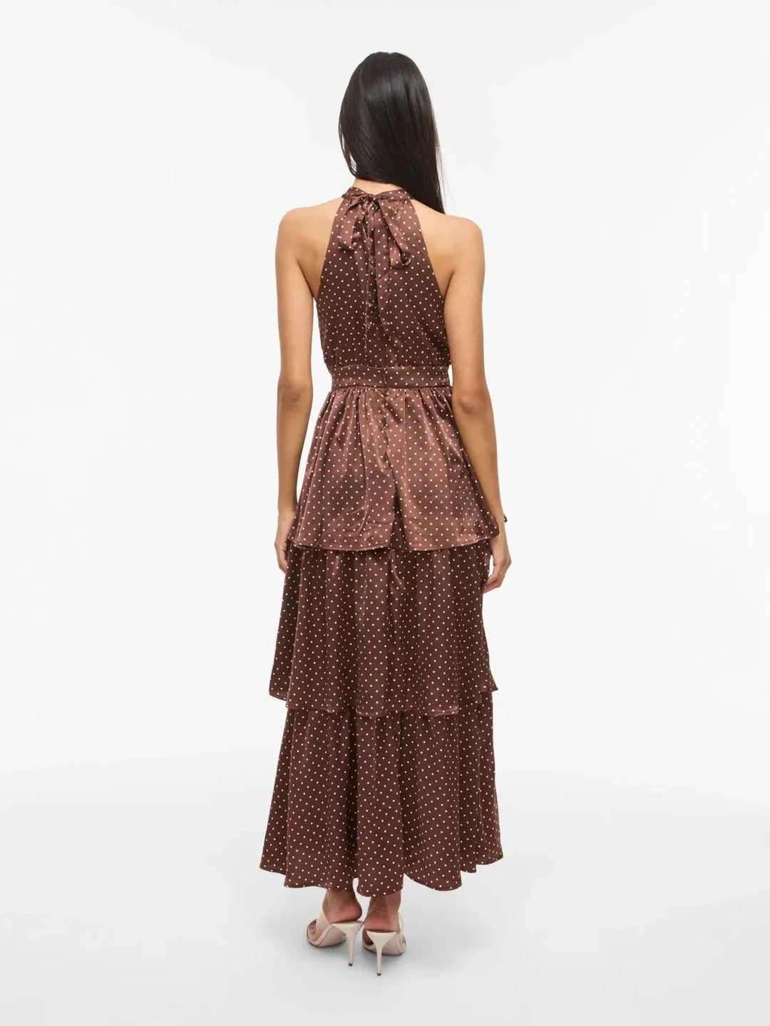 Vila - Vikimmie Halterneck Ankle Dress/Dc/Ka - 4999019 Shaved Chocolate Dots Kjoler 