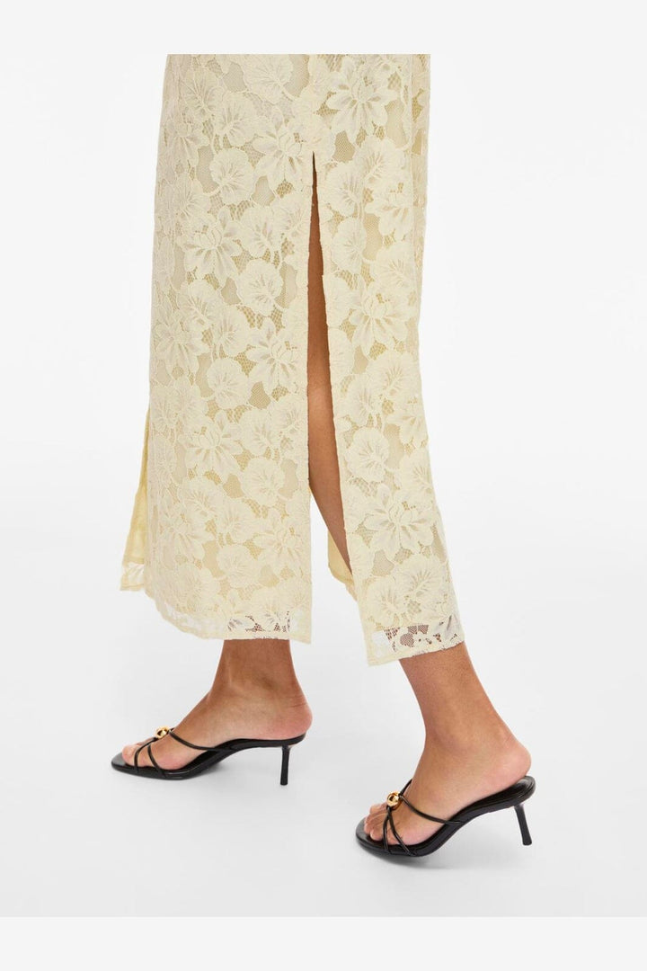 Vila - Vimala 2/4 Sleeve Lace Dress - 5089653 Pastel Yellow